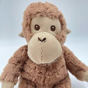 8" First Impressions Monkey Plush Brown Tan Corduroy Ribbed Baby Lovey Macys